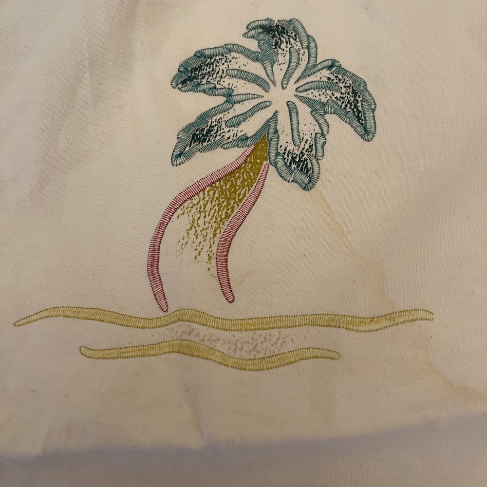 O’Neill Green Palm Print Johnny  Pants XL NWT Elastic Waist & Palm Fringe Bag - Picture 7 of 11